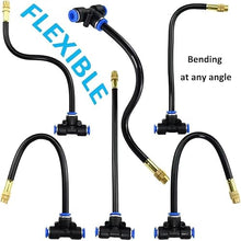 LARPOPKC Brass misting Nozzle tee with Built-in Hose for Outdoor Cooling Systems, Adjustable 360° Rotation, Water Mist Nozzle Threaded Sprayer Atomizing Nozzle + 8mm tee Belt 100pc
