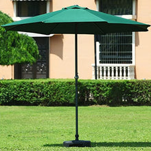 ARGENTFLUX 270cm/9ft Octagonal Iron Patio Table Umbrella, Outdoor Market Umbrella with Crank, 8 Ribs, Sun Shade Parasol(Dark Green)