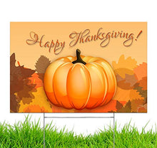Yard Sign Happy Thanksgiving Turkey Day Lawn Decoration 18" x 12