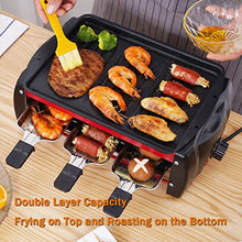 Health BBQ Grill Electric Double Layer with Adjustable Temperature and Drip Tray, Indoor Kitchen Dining Tabletop Griddle BBQ Barbecue Smoke-Free Grill Stove for Kitchen Dinner Festival Cooking,M