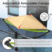 All-in-One Garden Hammock Chair Set - 110" x 75" Durable Nylon, 8-Level Recline, Easy Setup for Camping/Beach (Green)
