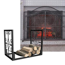 ENWINDXS Metal Heavy Duty Logs Stand Fire Log Stacker Stand