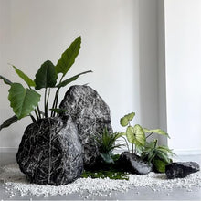 Faux Landscape Rock, Black Marble Vein Decorative Fake Rocks