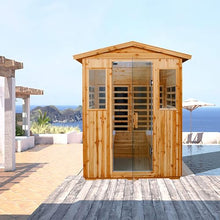 Xmatch Saunas 904V Far Infrared Sauna, Outdoor Wooden Dry Sauna Low EMF (Hemlock Wood, 4-Person Size)
