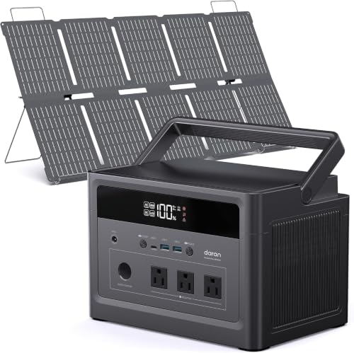 Solar Generator with Panels Included, Portable Power Station 1200W Peak