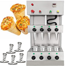 TXMACHINE 4 cone maker machine Outdoor Ovens 12 holes display warmer for pizza shop restaurant hotel home commercial 3000W with 4 molds (pizza cone machine, 110V/60HZ)