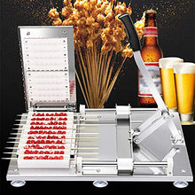 GAZOGJ Stainless Steel Manual Meat Mutton Kebab Skewer Machine, Normal Commercial Meat String Machine, High Eefficiency Semi-Automatic Wear Mutton String Making Machine BBQ Skewer Ma