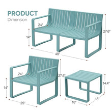Werph 4 Pieces Outdoor Furniture Patio Table and Chairs Set, Blue