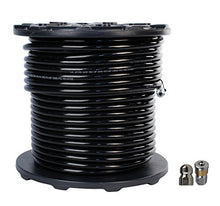 Schieffer Co. 3/8in. x 300ft. 4000 PSI Thermoplastic Sewer Jetter Hose with 8.0 Orifice Button Nose and Rotating Nozzles Clear