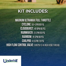 Underhill NozzleLocker Garden Water Hose Nozzle Kit, Sprayer, Jet, Fog, Mister, Heavy-Duty, with ¾ Inch Magnum UltraMax Full Throttle Nozzle, HP-K2