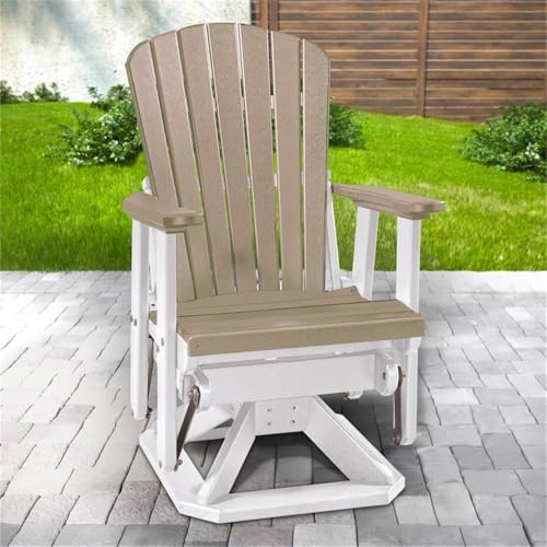 American Furniture Classics OS Home and Office Model 510WWWT Fan Back Swivel Glider in WeatherWood with a White Base