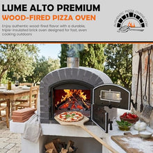 Authentic Pizza Ovens Lume Alto Premium Wood-Fired Pizza Oven, Handmade in Portugal, Triple-Insulated Brick Oven, Rotisserie-Capable, Dutch Door, Thermometer & Baking Dish Included