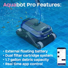 BWT AQUABOT PRO Cordless Robotic Pool Vacuum, Automatic Pool Robot Vacuum for Inground Pools, Real-Time App Steering, 4 Ultrasonic Radars, Waterline Scrubbing, 3.5-Hr Run, for Pools Up to 50ft