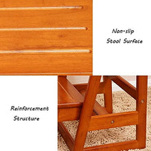 GAAHRQQQ Foldable Step Stool 2 Tier Step Stool Folding Solid Wood Flower Stand Household Ladder Chair Bench Seat Multifunction Indoor Indoor Outdoor Flower Stand Plant Stand