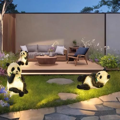 Xinmeiyue Lawn Light,Outdoor Panda Light, Figurine Lights,Landscape Light, Yard Decorations Outdoor Light,Waterproof Garden Animal Light, Courtyard Light, For Birthday Gift, Christmas Holiday(Lying po
