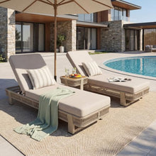 Outdoor Chaise Lounge Set of 2, Patio Outside Reclining Chairs for Poolside