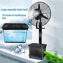 NYTFHMS Oscillating Fan, Outdoor Floor Fan with 12 Gal/45L Water Tank 180 Degree Oscillation Misting Fan with Water Spray for Patio, Outside Restaurant, Garage, 3 Cooling Speeds,FS 650