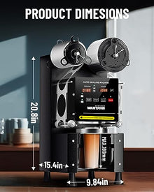 WantJoin Full Automatic Cup Sealing Machine 90/95mm Digital LCD Black