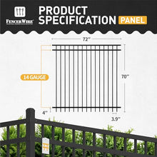 Fencer Wire Heavy Duty Flat Top Fence Barrier Panel 6FT x 6FT Black, Pack of 5