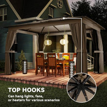 Outsunny 10' x 12' Outdoor Patio Gazebo with Double Roof, Khaki