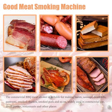 Yokoma Commercial Vertical Electric BBQ Meat Smoker Vertical Grill Sausage Smoke Oven Commercial Stainless Steel Electric Smoking Machine with Side Wood Chip Loader and 9 Detachable Racks, 110V
