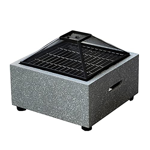 Fire Pit Outdoor fire Pit Table, Square Wood-Burning fire Pit on Home Terrace, Outdoor Charcoal smokeless Grill