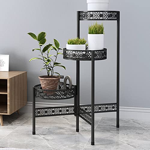 OJKJGYTF Balcony Wrought Iron Flower Pot Shelf European Style Simple Light Luxury Indoor Flower Shop Green Plant Shelf Multi-Layer Floor Flower Stand