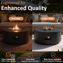 Shintenchi 30" Propane Fire Pit Table with Tank Storage, Black