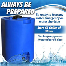 WaterPrepared 4 Pack 55 Gallon Stackable Rain Barrel Storage Blue