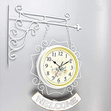 ERTTGWGF Outdoor Clock Garden Clocks, Double Sided Outdoor Retro Outdoor Clocks Battery Operated Silent