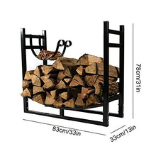 DJVHSRI Firewood Rack Heavy Duty Fireplace Firewood Racks 2.8 Ft, Indoor/Outdoor Log Wood Holder Rack with Kindling Holder, 31 Inch Tall,