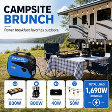2200W Portable Inverter Generator, Fuel Efficient Gas Powered Generator with CO Sensor, Parallel Ready, Lightweight Power for Camping, Tailgating, Outdoor Use and Emergency Backup by RINADURS