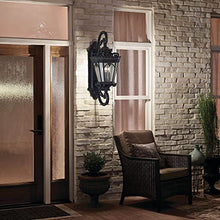 Kichler Tournai 4 Light Outdoor Wall Light Clear Seeded Glass Textured Black