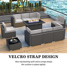 LayinSun 10 Piece Patio Furniture Set with 44" Propane Gas Fire Pit Table F10-black/Light Grey