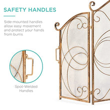 EliteBloom Fireplace Screen Cover - Decorative Iron Safety Screen for Heat & Spark Protection, Flat Art Design for Home Decor,