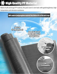 WAHHWF 10 9.5 8.5 7.5 6.5 5.5 4.5 3.5 2.6 m Winter Pool Cover Round Black, Large Heavy Duty Mesh PP Swimming Pool Safety Covers for Inground Pools, Custom Size, Hardware Installation(32.5ft/9.9m)
