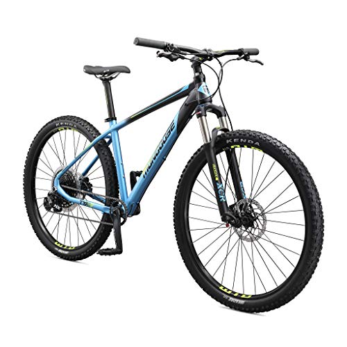 Mongoose Tyax Expert Mountain Bike 29-Inch Wheels Tectonic T2 Aluminum Frame Hydraulic Disc Brakes Mens Large Black/Blue