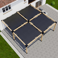 DIY Attached Pergola Kit with Canopies - 6x6 Lumber - 8' x 12' Canopy Size - Build Up to 24' x 24'