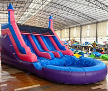 21FT(L) Commercial Grade Water Slide for Adults, No Blower, (Double Slides) (Heavy Duty Full PVC) (Large Water Pool), (1100w UL Blower), Inflatable Waterslide for Backyard, Outdoor Blow up Slide