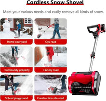 1200W Handheld Electric Snow Blower,Cordless Snow Shovel for 20V Battery, Brushless Cordless Snow Blower, Battery Snow Blower (2battery) for Patio, Playground, Farm