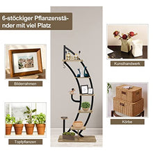 OJKJGYTF Plant Stand 6 Tier Flower Stand, Half Moon Metal Plant Stand with Shelves & Hooks, Plant Shelf, Flower Shelf, Flower Stairs, Plant Stairs for Living Room, Bedroom, Balcon