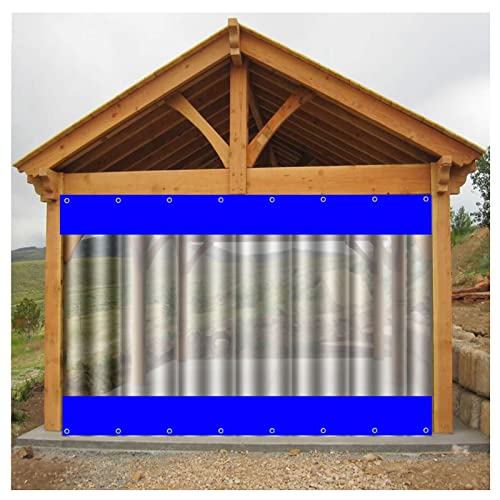 AMEPOO Outdoor Curtain Waterproof PVC Tarpaulin Tent Side Panels SunDust-Proof Transparent Tarpaulin with Eyelets Customizable for Porch,Pergola, Cabana(7x3m/23x9.8ft)