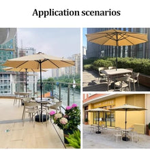 Dalumian Outdoor 8 Piece Patio Dining Sets, Patio Furniture Set Carbon Steel Includes 6 PVC Chairs and Table with Umbrella Hole