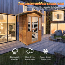 HAOYAYA Outdoor Far Infrared Sauna 2 Person 1800W Natural