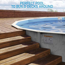 Hollowell Industries - Manufacturers of Doughboy Pools, 12’ x 18’ Oval Swimming Pool Above Ground, 52” Deep with Skimmer - Hard Sided Steel Wall Pool, Brush Stroke Design - Made in USA
