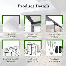 Trygoal 10x12 FT Greenhouse, Walk-in Heavy Duty Polycarbonate Outdoor Greenhouses with Raised Base & Anchor, Drainage System & Height-Enhanced Aluminum Frame for Backyard All Season Growing, Black