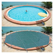 MZZKFC Swimming Pool Safety Cover for Wooden Deck & Concrete Floor, Customizable Round Inground Pool Cover Saver Tarp, Heavy Duty Foldable Winter Pool Protector(Green,10.4m-34 Foot)