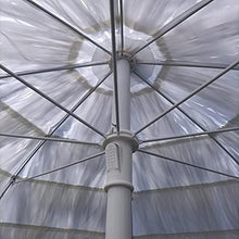 ARGENTFLUX 6.5ft/2m Round Beach Umbrella Outdoor Garden Parasol Patio Umbrella Tilting Polyester 8 Ribs Sun Shade(White)