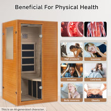 Real Relax Infrared Home Sauna, 1 Person Far Infrared Saunas for Home, Canadian Hemlock Wooden Indoor Sauna Room with LCD Control Panel, Bluetooth Speakers