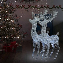 KKgypkn Christmas Reindeer Set of 2 Cool White Acrylic XXL with Dynamic LED Lighting Effects and Durable Weather-Resistant Design for Indoor Outdoor Holiday Decorations